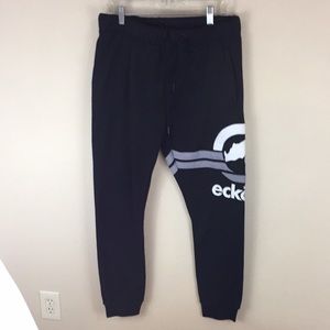 Eck’o Unlimited Black Joggers Size Medium #72 Embroidered Large Logo